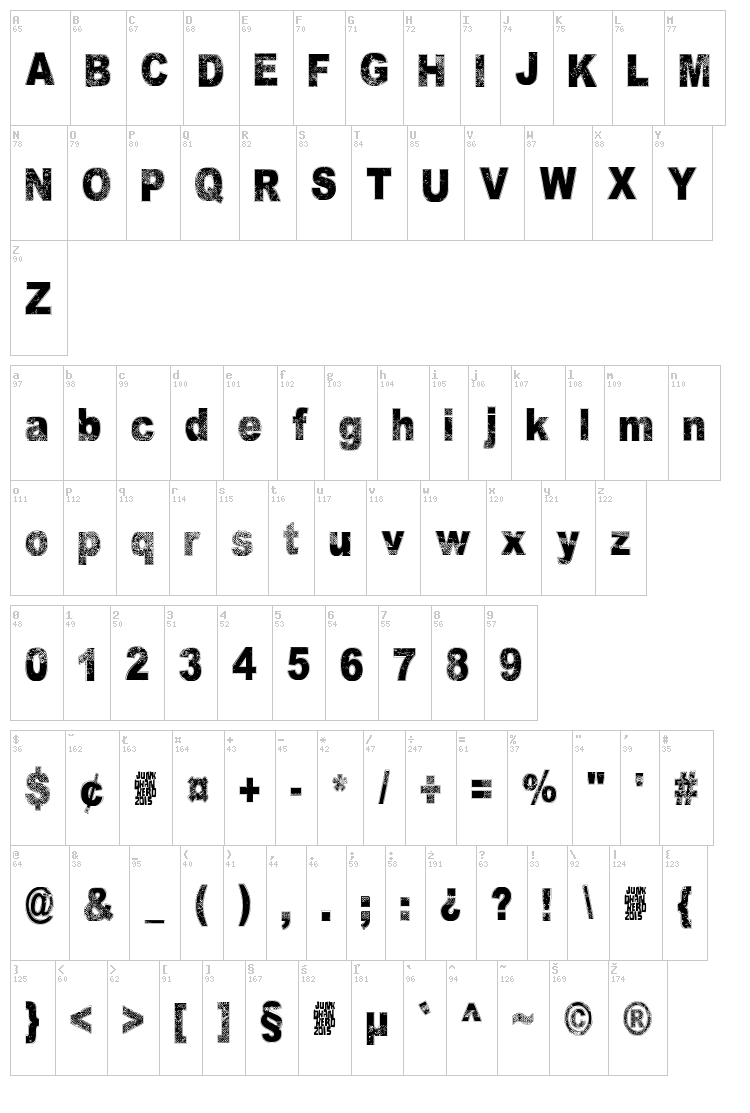 Under the influence font map